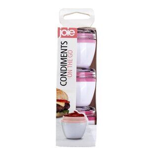 Joie Condiment Containers XL – 3-Pack Compact Travel Jars for Sauces & Snacks